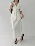 Lauder linen H-line long skirt