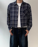 [Linen] Fortune Crop Check Shirt