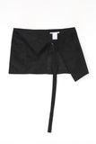 Suede layered wrap skirt