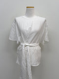 [Short Sleeve Ver] Diamond Frill Wrap Blouse