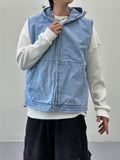 Detail Denim Anorak Vest
