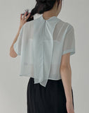 Haze Chiffon Tie Crop Blouse