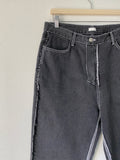 Reverse Cutting Black Denim