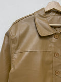 One-pocket single leather short jacket