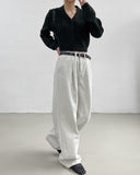 [unisex] Crown Two-Tuck Long Wide Pants