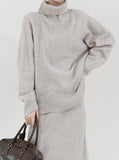 [Premium] Fair Turtleneck Whole Garment Wool Set-up Knit