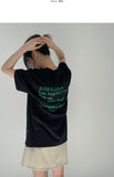 Sporty lettering overfit short sleeve T-shirt