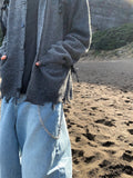Nut Mohair Damage Cardigan