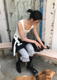 FRILL RIBBED LEGGINGS