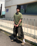 Rivet Patchwork Short Sleeve Shirt