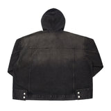 Older High Neck Hood Denim Jacket