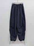 Sheer stripe parachute pants