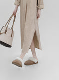 Lehen Collar Corduroy Long One Piece