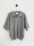 SS Non-Button Balloon PK Collar Knit