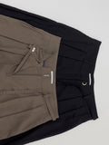 D-Ring Two Tuck Long Wide Slacks