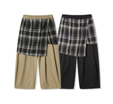 Rafi Check Layered Wide Pants