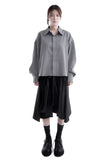 HIDDEN BUTTON CROP SHIRT