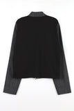 Color matching ribbed pocket jumper