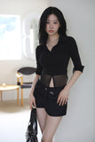 Studded Cotton Mini Shorts