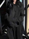 BLACK BUTTON SHORT COAT