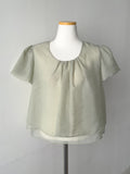 Organza Plain Layered Short Sleeve Blouse