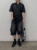 Brick Glossy Short Sleeve Overshirt