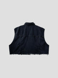 DISCERNMENT's made denim crop vest