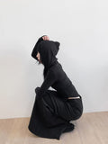 CURVED HEM CROP HOODIE