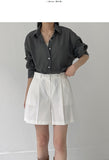 Basic Cotton Short Wide Pants