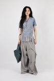Crew frill layered sleeveless