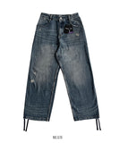 Swain Double Back Pocket Wide Denim Pants