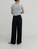 Ravi Ribbed Square Neck Short Sleeve T-Shirt