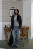 No-button soft fur cardigan
