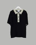 Medi collar short sleeve knit