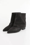 Wrinkle double wrap ankle boots