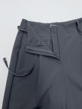 Hugo Belted One-Tuck Wide Slacks