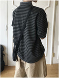 Todd Pigment Stripe Short Sleeve Collar Tee