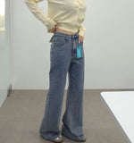 Banding Span Loose Bootcut Fit Denim Pants