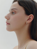 Essence Heart Bezel Tennis One-Touch Earrings