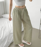 Stripe Banding Wide Pants
