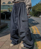 Natey Raw Edge Balloon Denim Pants