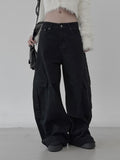 Curved Cotton Cargo Pants