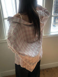 Coin Check Over Collar Shirt