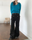 Doi Pocket Parachute Bootcut Pants
