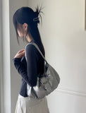 scarpy down buckle belt shoulder bag