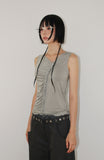 FRILL SHIRRING SLEEVELESS