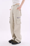 Structured utility cargo cotton pants