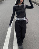 Kaya Black Pintuck Wide Pants
