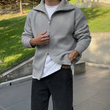 Leon high-neck zip-up cardigan