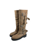 Dusen Strap Buckle Long Boots
